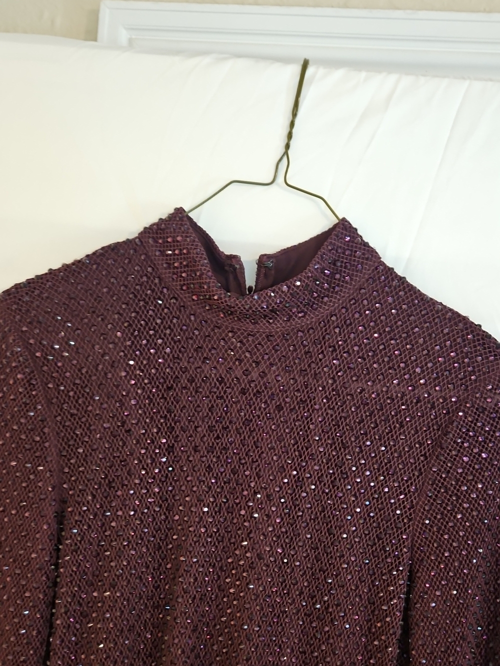 Self-Portrait Plum Sequin Long-Sleeve Maxi Dress - Picture 5 of 5